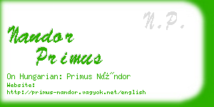 nandor primus business card